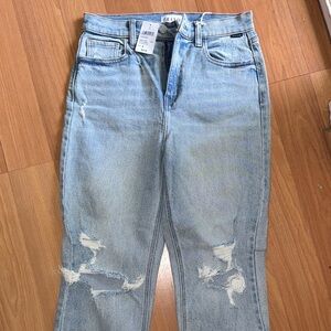 Cello Light Blue Distressed Straight Leg Jeans